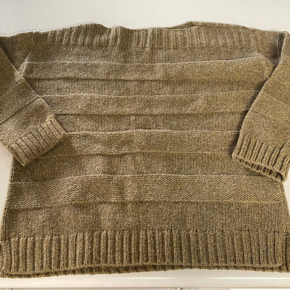 LANDS’ END CANVAS Green/Brown Womens Sweater sz Small